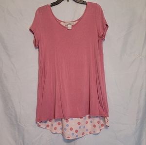 Cute pink with polka-dot top size medium